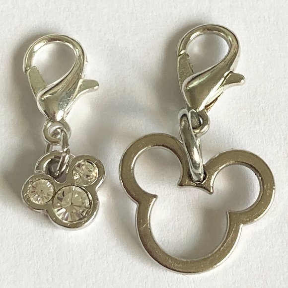 Vintage Disney Crystal Mickey Mouse Ears Charm Charms Clip On Rare Made in USA - Picture 3 of 6